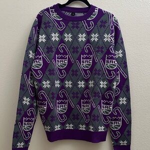 NBA Purple and Gray Patterned Crewneck Sweater